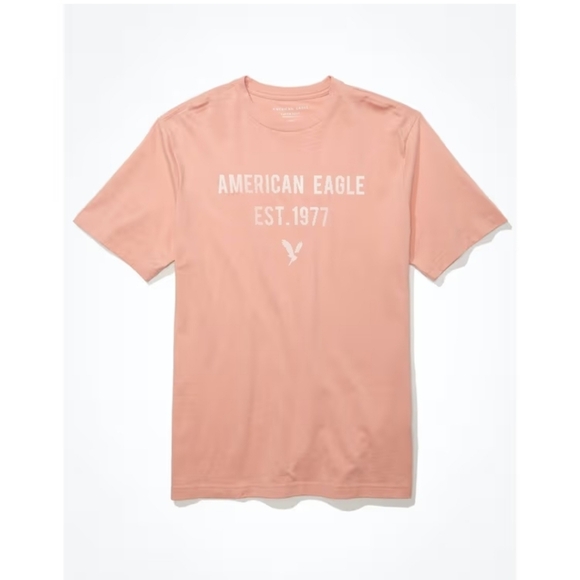 NWT! American Eagle,  Super Soft Graphic T-Shirt, Peach, Size Large -NEW! - Picture 1 of 9